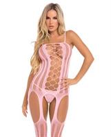 Pink Lipstick Fake News Bodystocking Pink