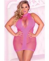 Pink Lipstick Inter-Net High Neck Dress Pink