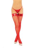 Vinyl Top Fishnet Stocking Red