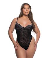 Wild Thing Underwire Teddy - Black Leopard