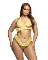 Lacy Sweet Flutter Lace Bralette - Yellow