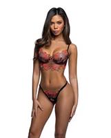 Midnight Rose Multicolor Floral Bralette - Black/Hot Pink