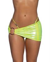 Metallic Iridescent Scrunched Skirt w/Ring Detail