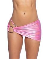 Metallic Iridescent Scrunched Skirt w/Ring Detail