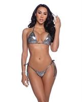 Iridescent Snake Print Triangle Top w/Thong