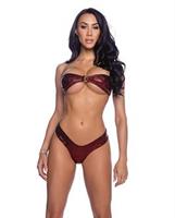 Shimmer Tie Back Tube Top w/Cheeky Panty