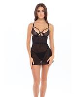 Rene Rofe New in Town Chemise and G-String Black