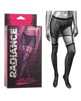 Radiance One Piece Garter Skirt w/Thigh Highs - Black