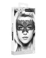 Shots Ouch Black and White Lace Eye Mask - Princess Black