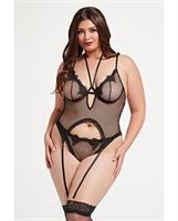 Stretch Mesh and Lace Cami w/Thong
