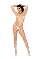 Wide diamond net bodystocking