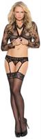 Lace garter belt and matching thong