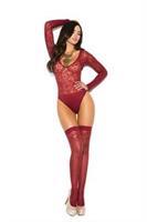 Sheer burnout long sleeve teddy