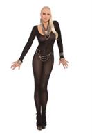 Opaque long sleeve bodystocking