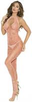 Scroll pattern fishnet bodystocking with keyhole front and open crotch