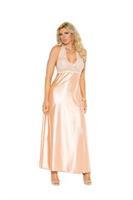 Lace and charmeuse halter neck gown Plus Size