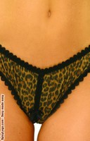Leopard mesh crotchless panty