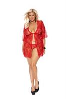 Eyelash lace babydoll with front clip closure - Plus
