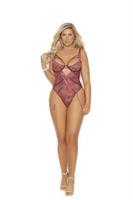 Lace slip on teddiette with strappy front detail