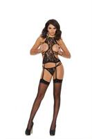 Lace cupless camisette and matching crotchless g-string.