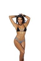 Lycra bikini top and matching g-string.