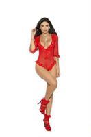 Mesh and lace teddy