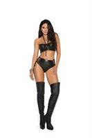 Leather top with underwire cups