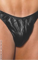 Leather thong with side snaps