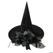 Witch Hat W/Black Flower