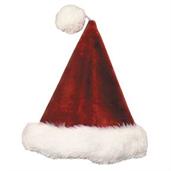 Santa Hat Velvt Plush Burgundy