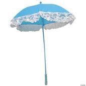 Nylon Ruffle Blue Parasol