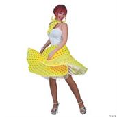 Sock Hop Skirt Adult Costume Yellow Orange