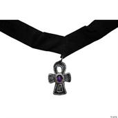 Choker Velvet Cross With Purple