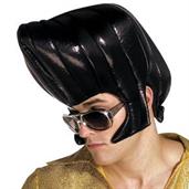 Vinyl-Look Rockin' Black Wig