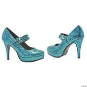 Alice Blue Glitter Shoes