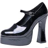 Platform Maryjane Black Shoes