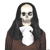 Gothic Skull Deluxe Mask With Hair
