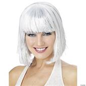 White Shimmering Bob Wig