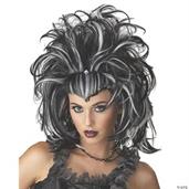 Evil Sorceress Black White Wig