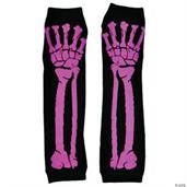 Glove Long Pink Bone Print