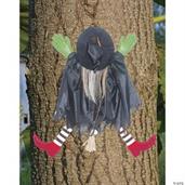 Tree Trunk Witch With Red Shoes Decoration