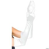 Gloves Satin Long White