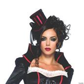 Deluxe Velvet Mini Top Hat Red/Black