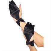 Gloves Satin Cut Out Blk