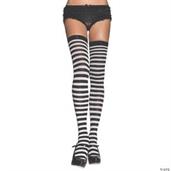 Black And White Stripe Thigh High