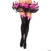 Black Thigh High Stockings With Pink Bows