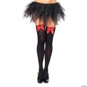 Black Thigh High Stockings With Red Bows