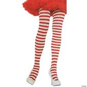 Tights Striped Plus Red/White