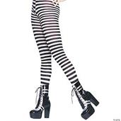 Tights Striped Black White Stockings