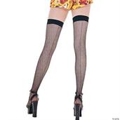 Thigh High Net Black Stocking With Seamed